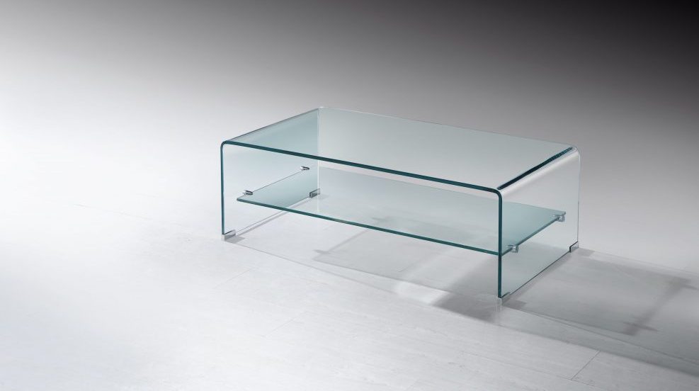 market Steward elect Stylish 12mm Curved Glass Coffee Table with Shelf/ TV Stand CFT – HT  Furniture